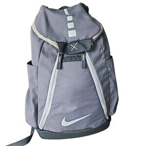 Nike Hoops Elite Max Air Team 2.0 Quad Zip Basketball Backpack Gray Gym Bag